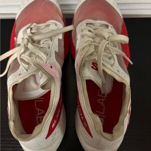 Red and White Athletic Shoes (Unisex Running Shoes) Brand:  S/ Lab PHANTASM2